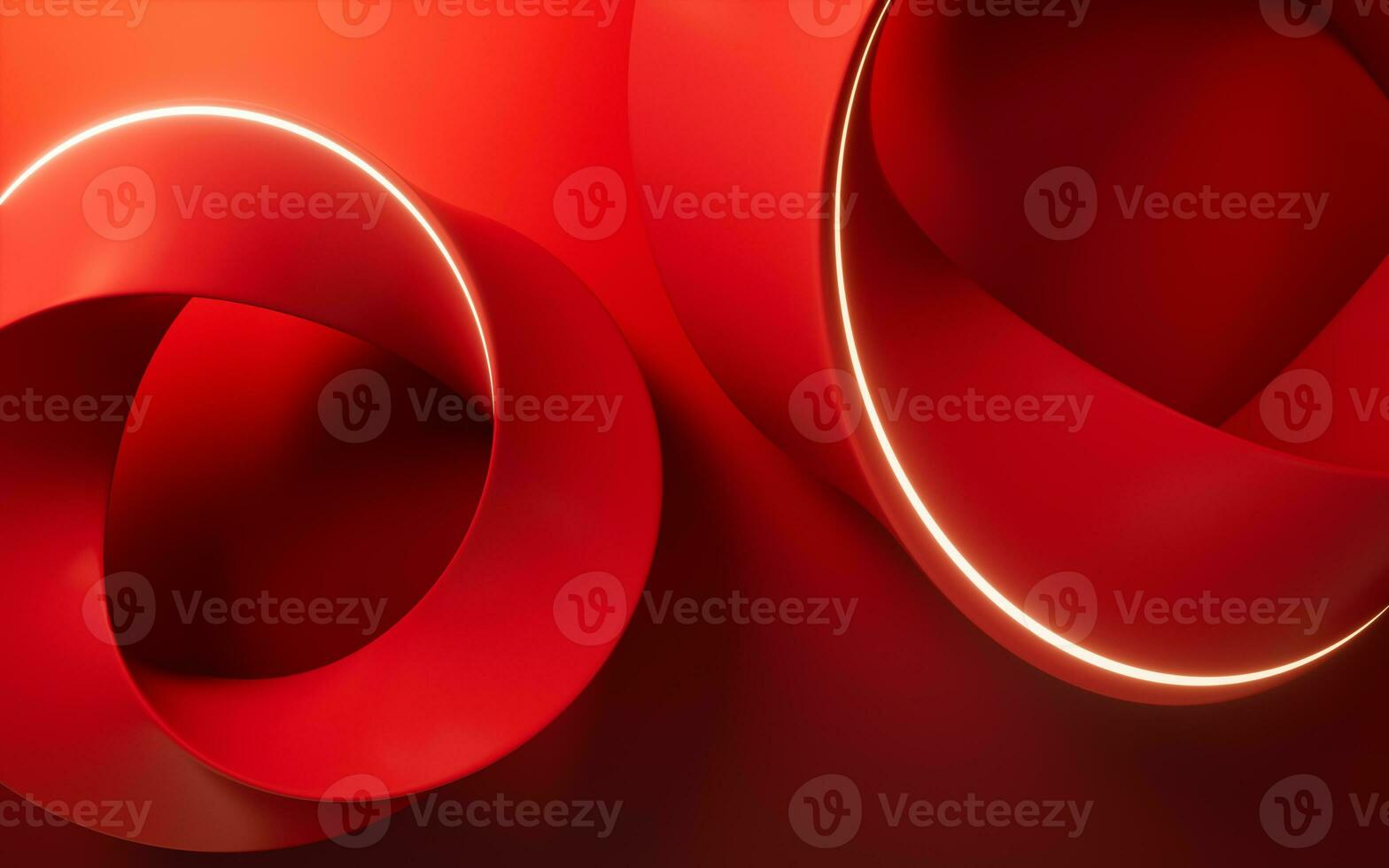 Red curve ring geometry, 3d rendering. photo