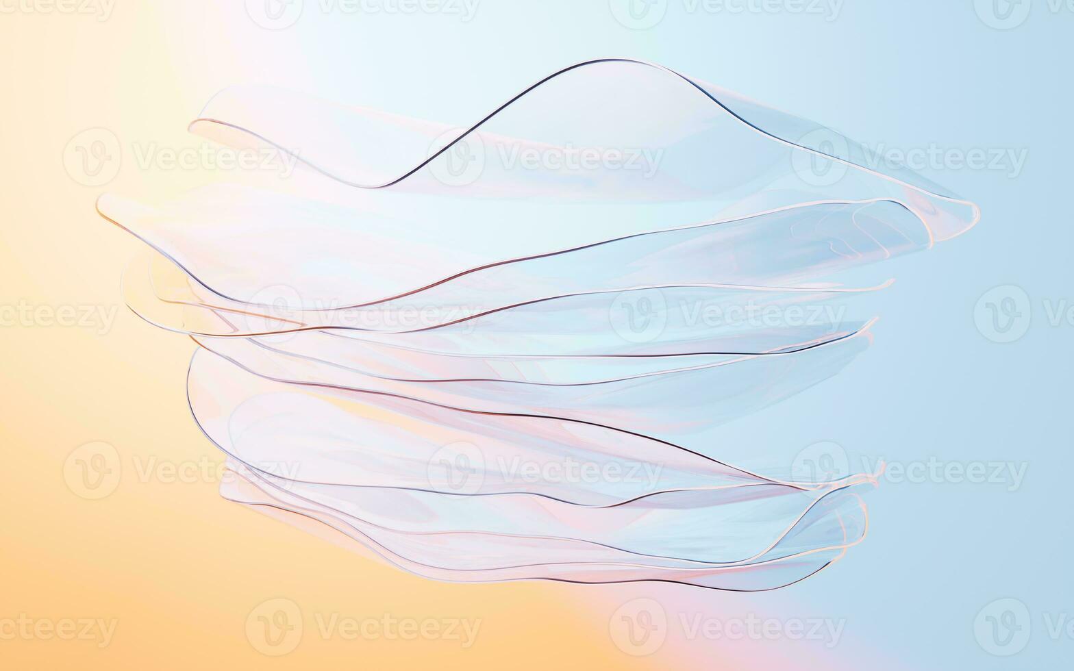 Gradient multilayer glass background, 3d rendering. photo
