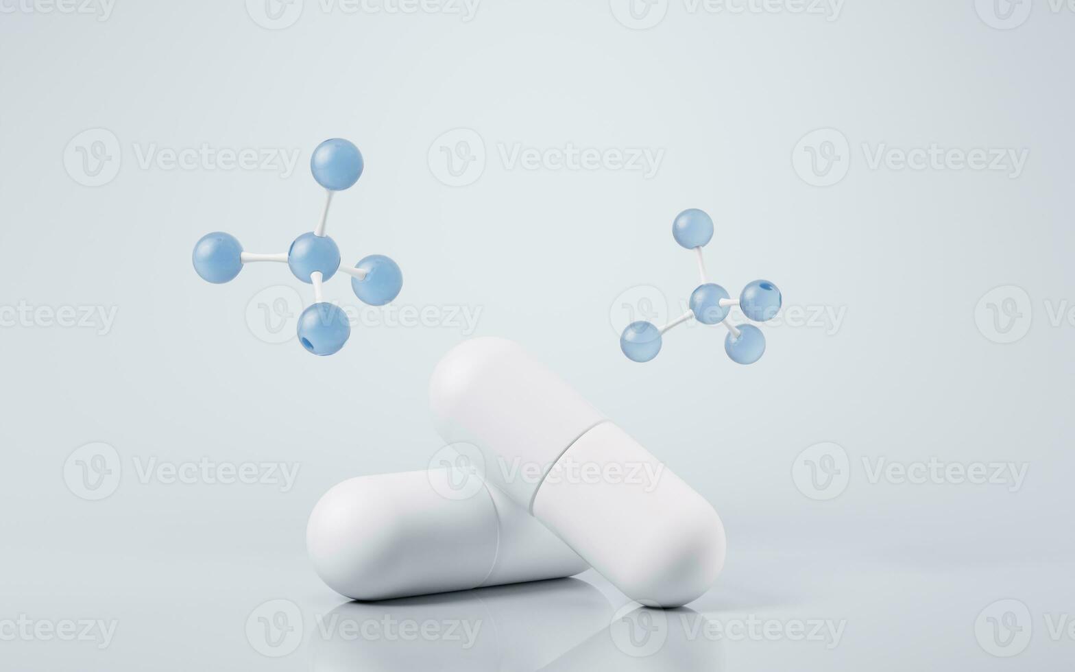 Medical pill with health care concept, 3d rendering. photo