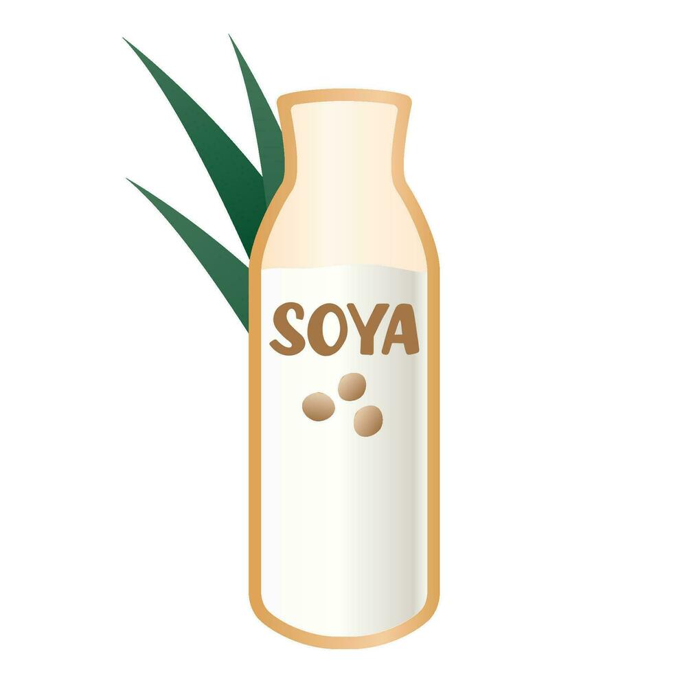 soja Leche en un blanco antecedentes. a base de plantas leche. vector