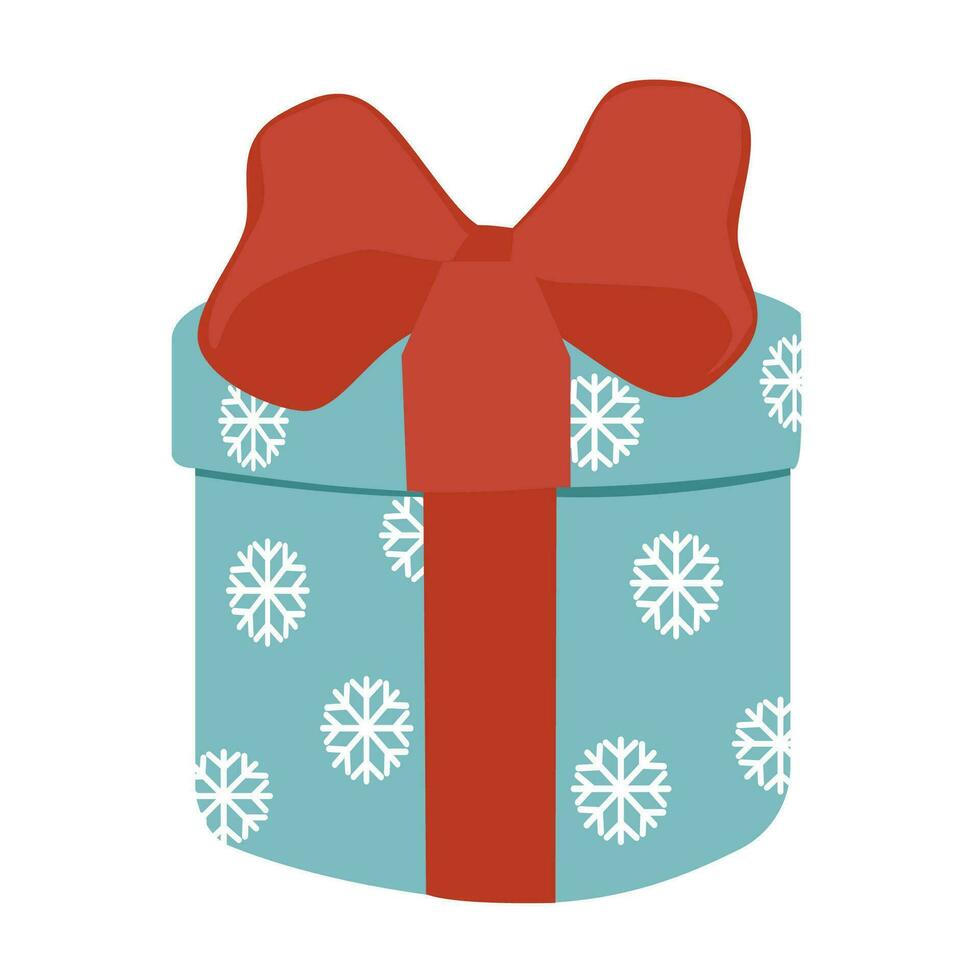 A gift for Christmas. Box with tape. Vector, flat style. vector