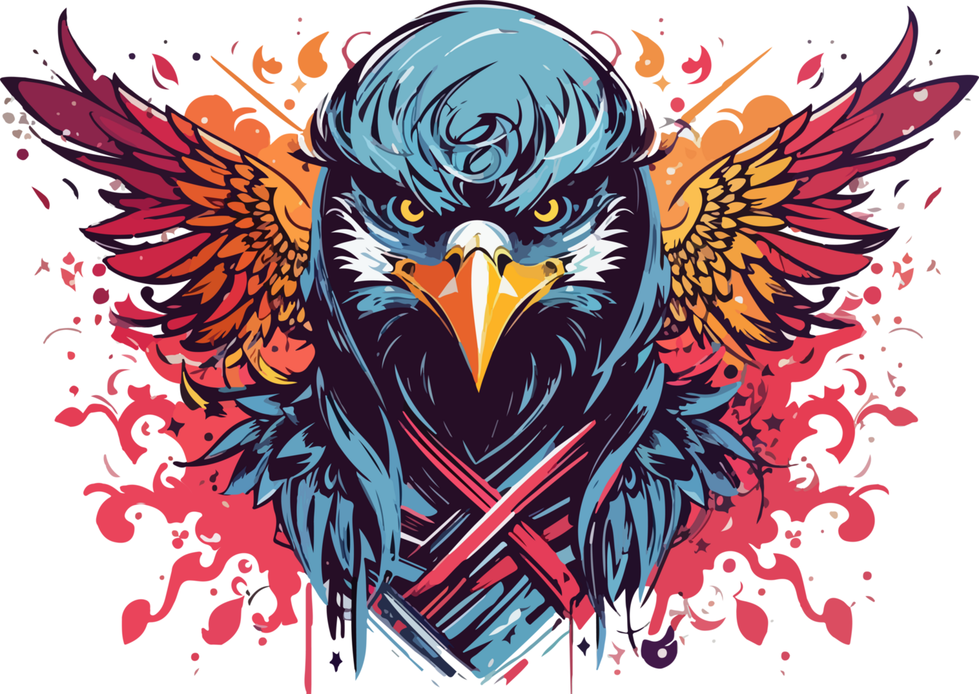 Eagle Ninja Design Illustration AI Generative png
