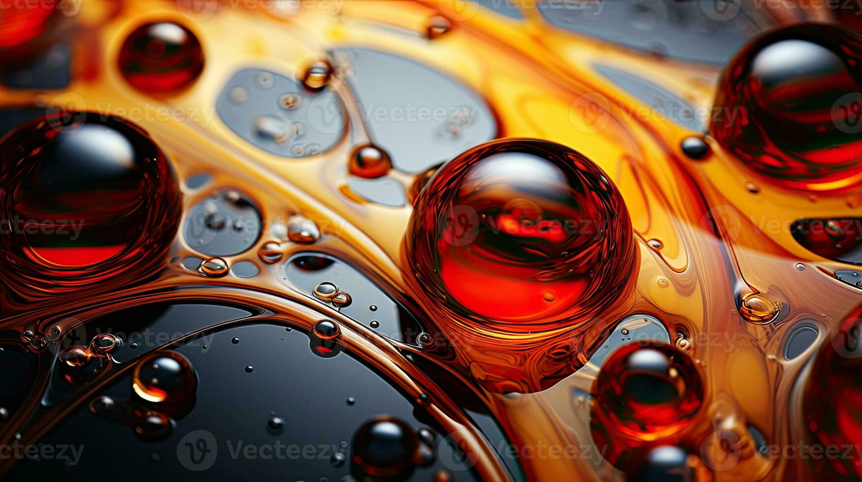 Dynamic Fluid Patterns Abstract Oil Texture Generative AI photo