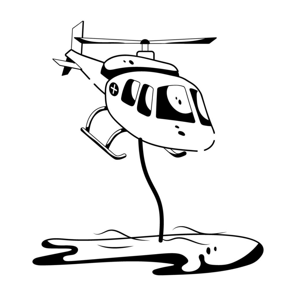 Trendy Rescue Helicopter vector