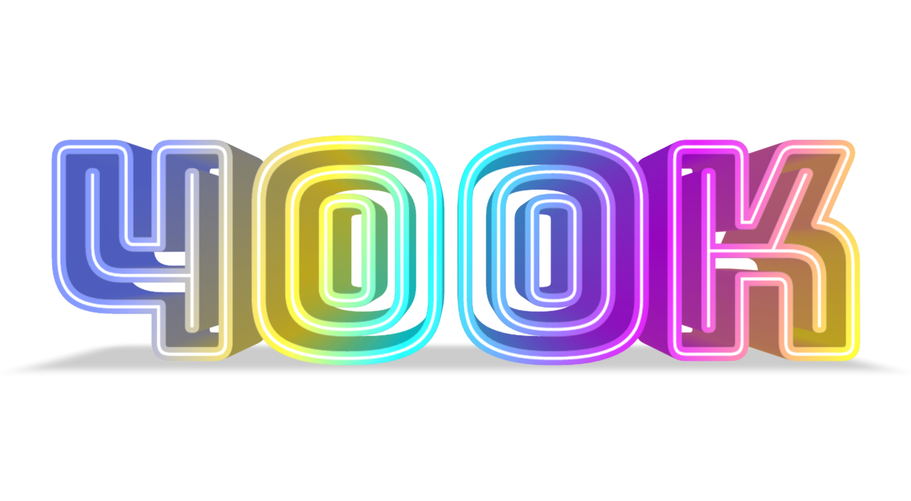 abstract colorful 3d number. Thank you 100K Social Media, Followers and Subscribers. png