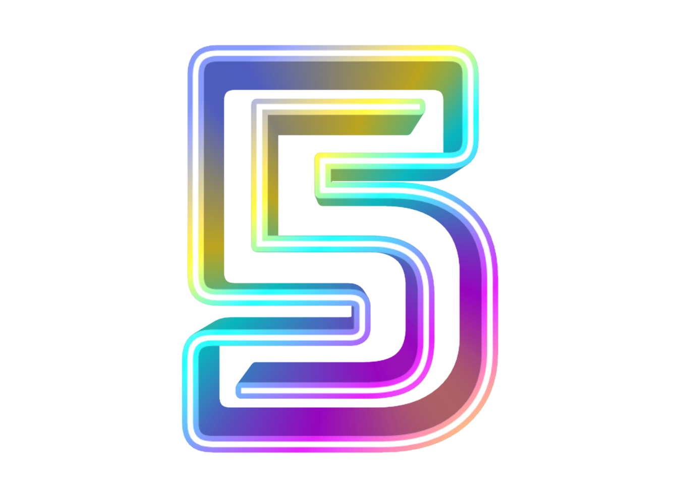 Colorful 3d number png