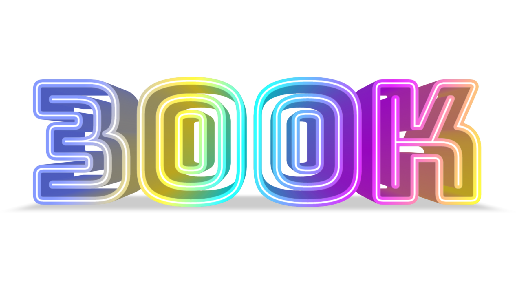abstract colorful 3d number. Thank you 100K Social Media, Followers and Subscribers. png