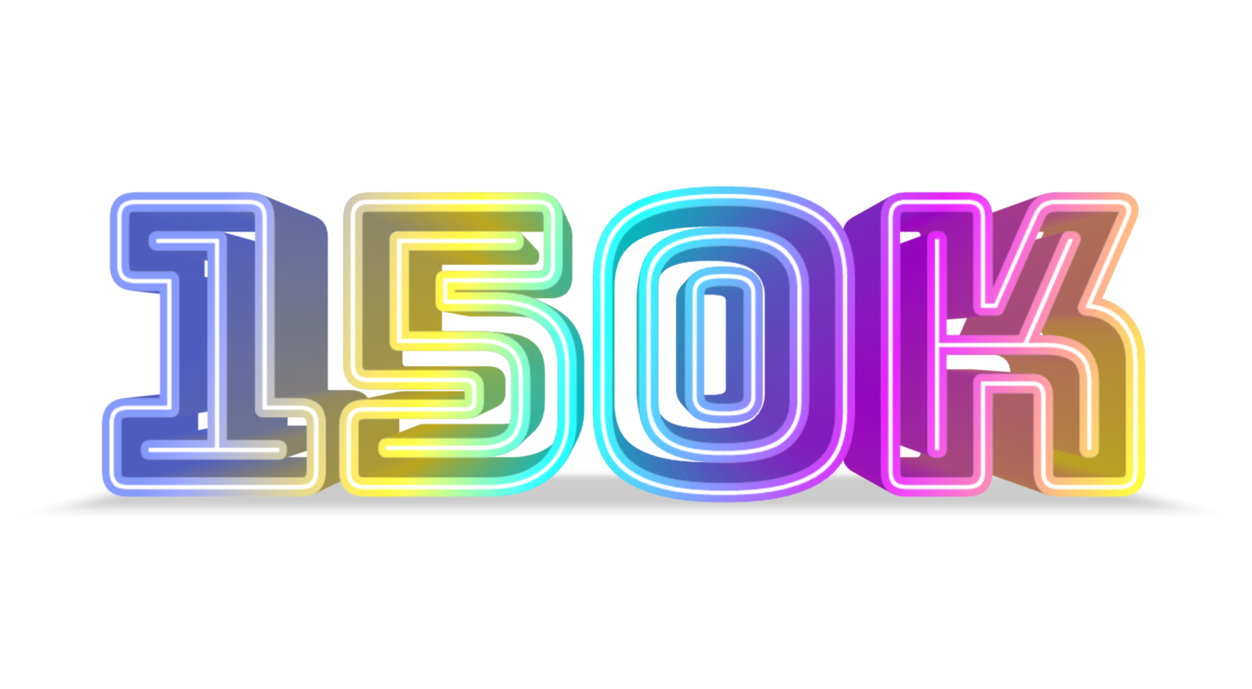 abstract colorful 3d number. Thank you 100K Social Media, Followers and Subscribers. png