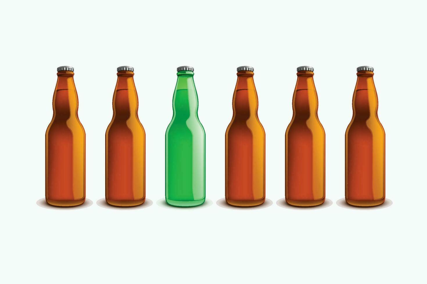 bottles in a line vector