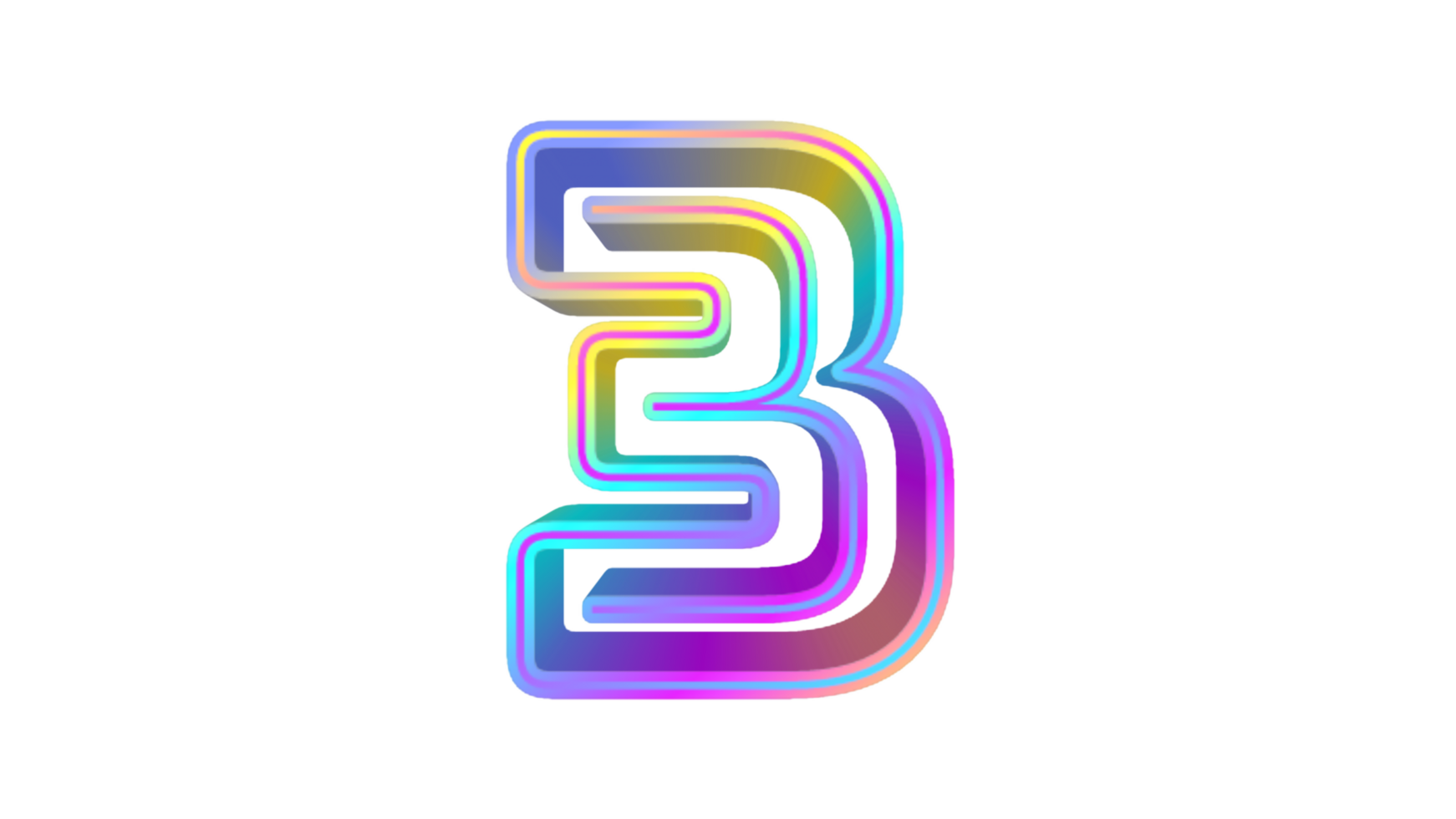 Colorful 3d number png