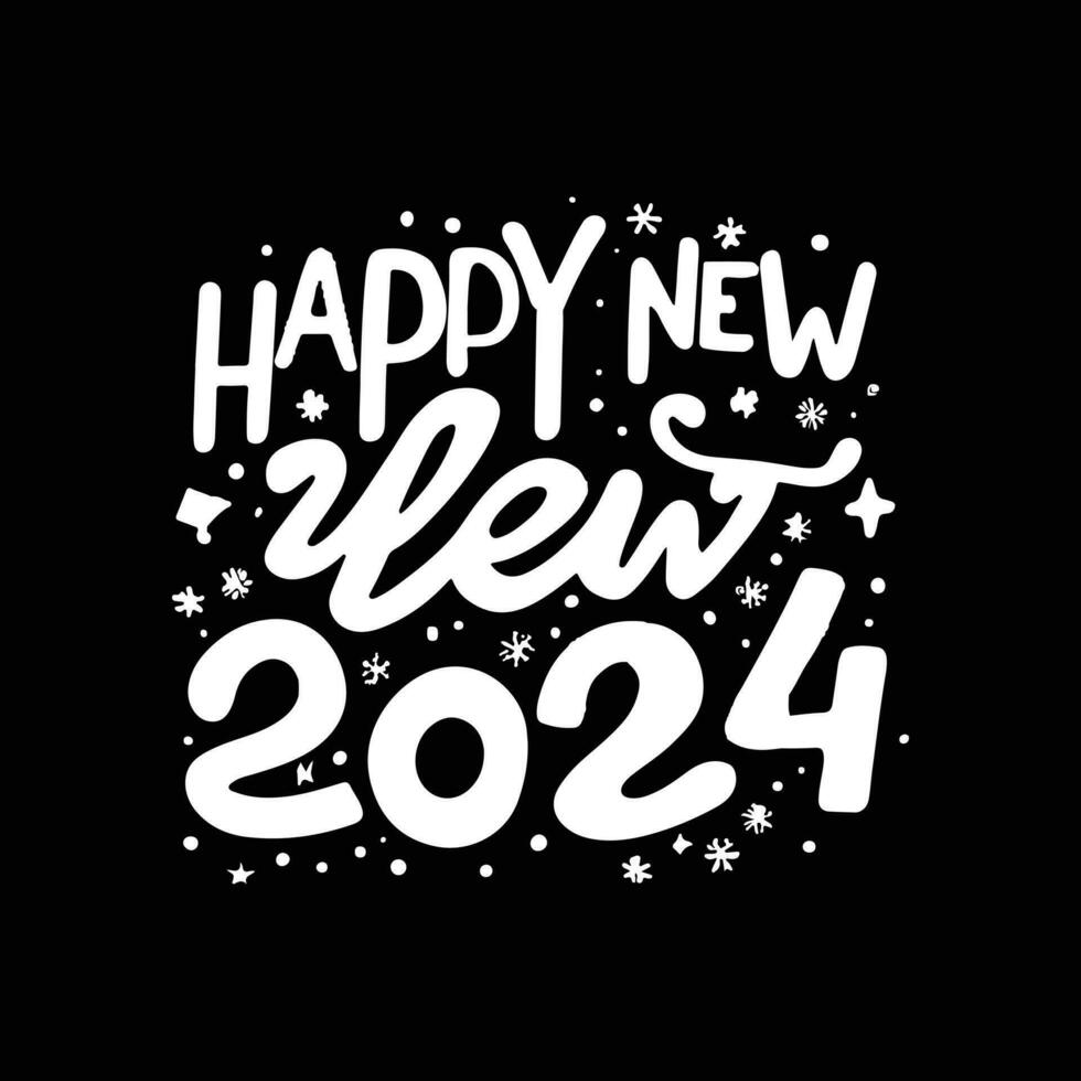contento nuevo año tipografía diseño 2024 vector