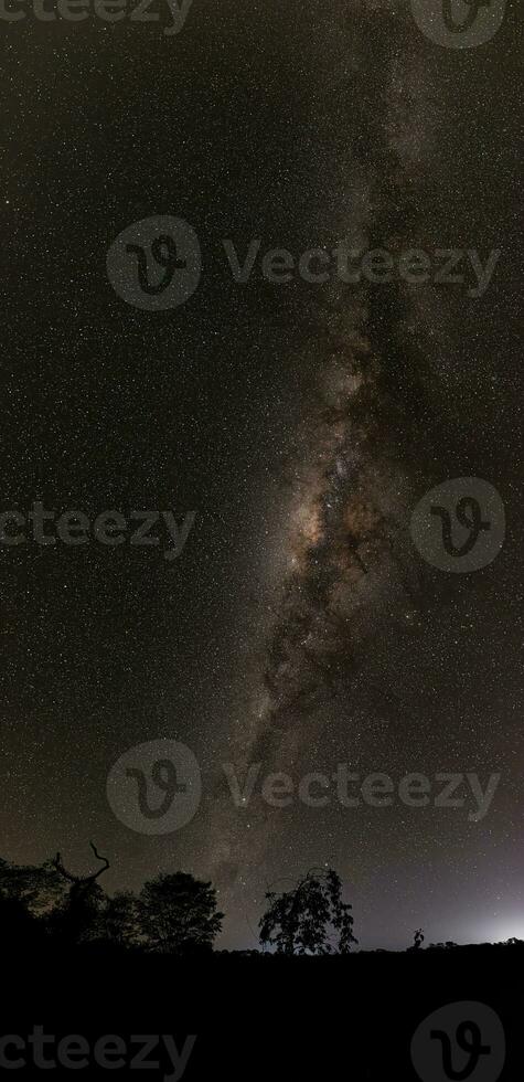 starry night sky angled astrophotography photo