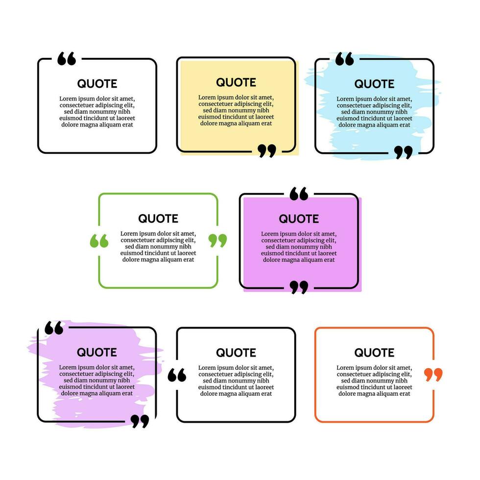conjunto de marcos de cuadro de cotización vector