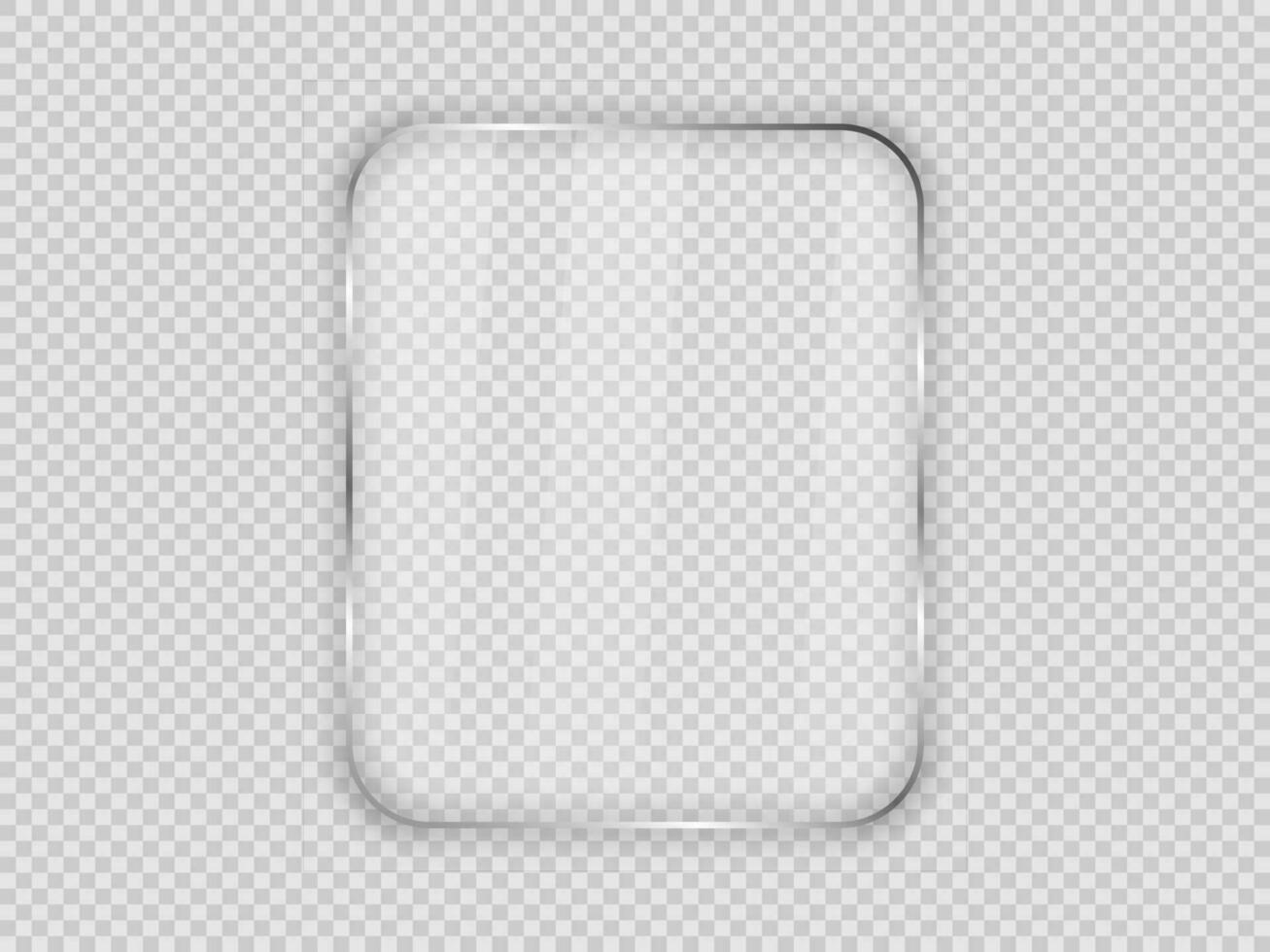 Glass plate in rounded vertical frame vector