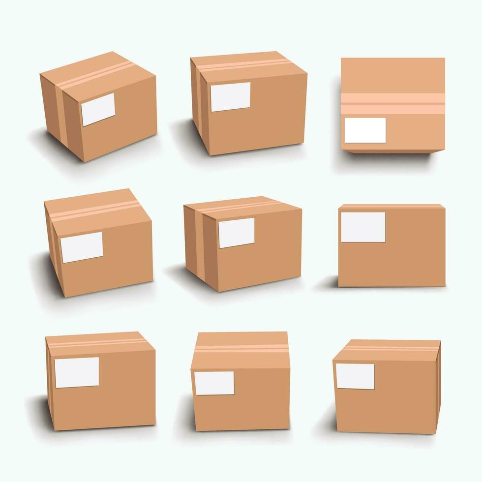 set of boxes vector