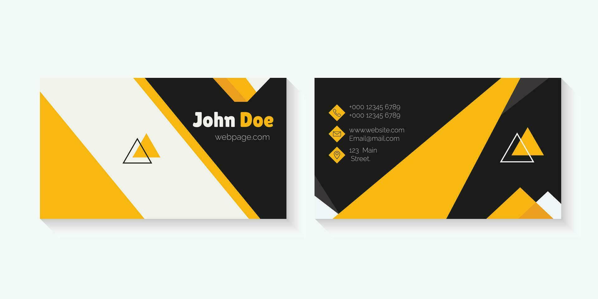 Modern Corporate Black and Yellow Business card template Pro vector