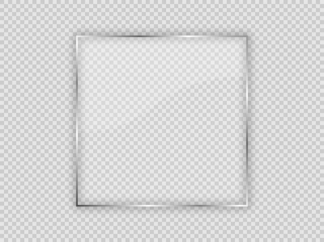 Glass plate in square frame vector