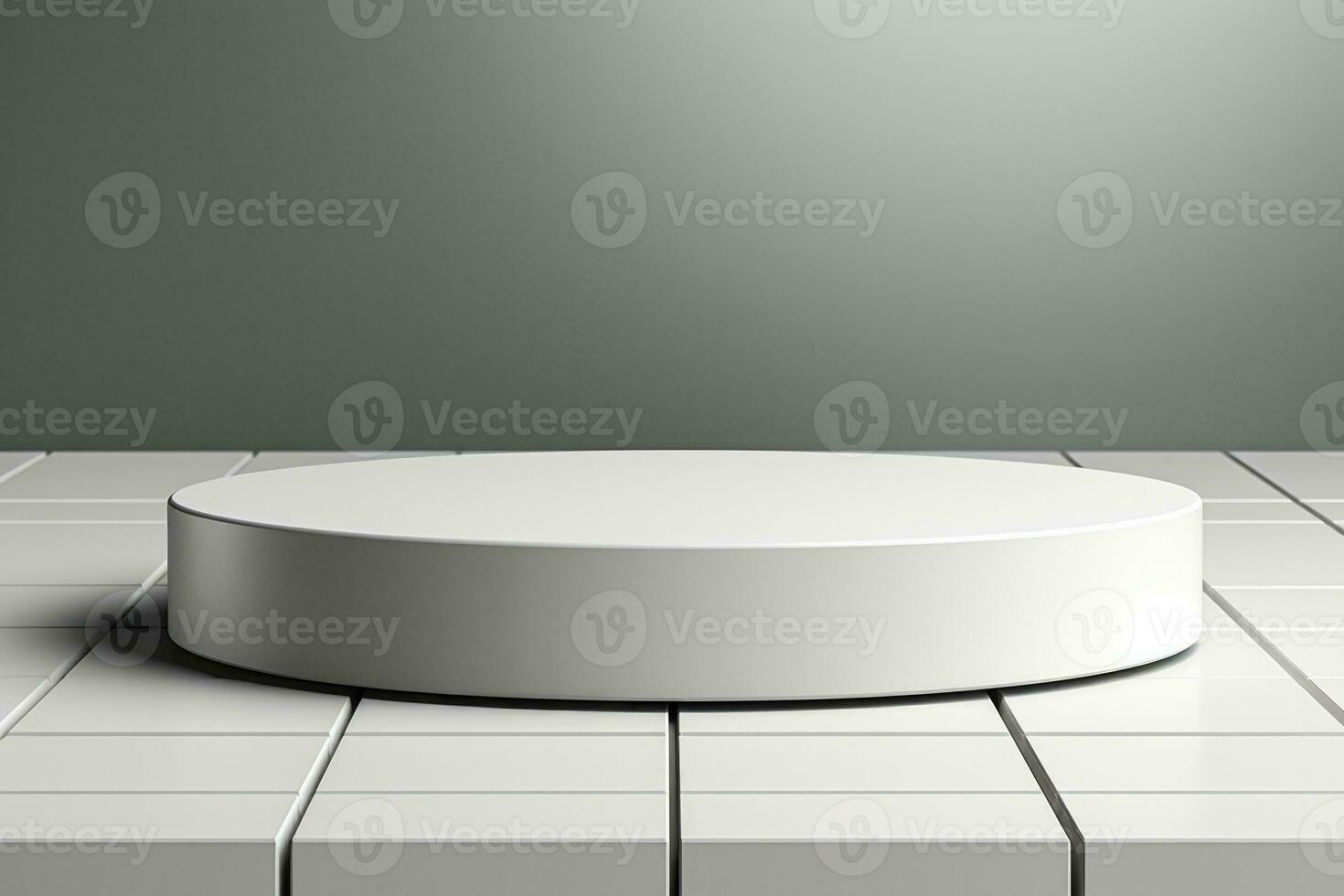 White podium with minimal background for product presentation rendered in 3D photo