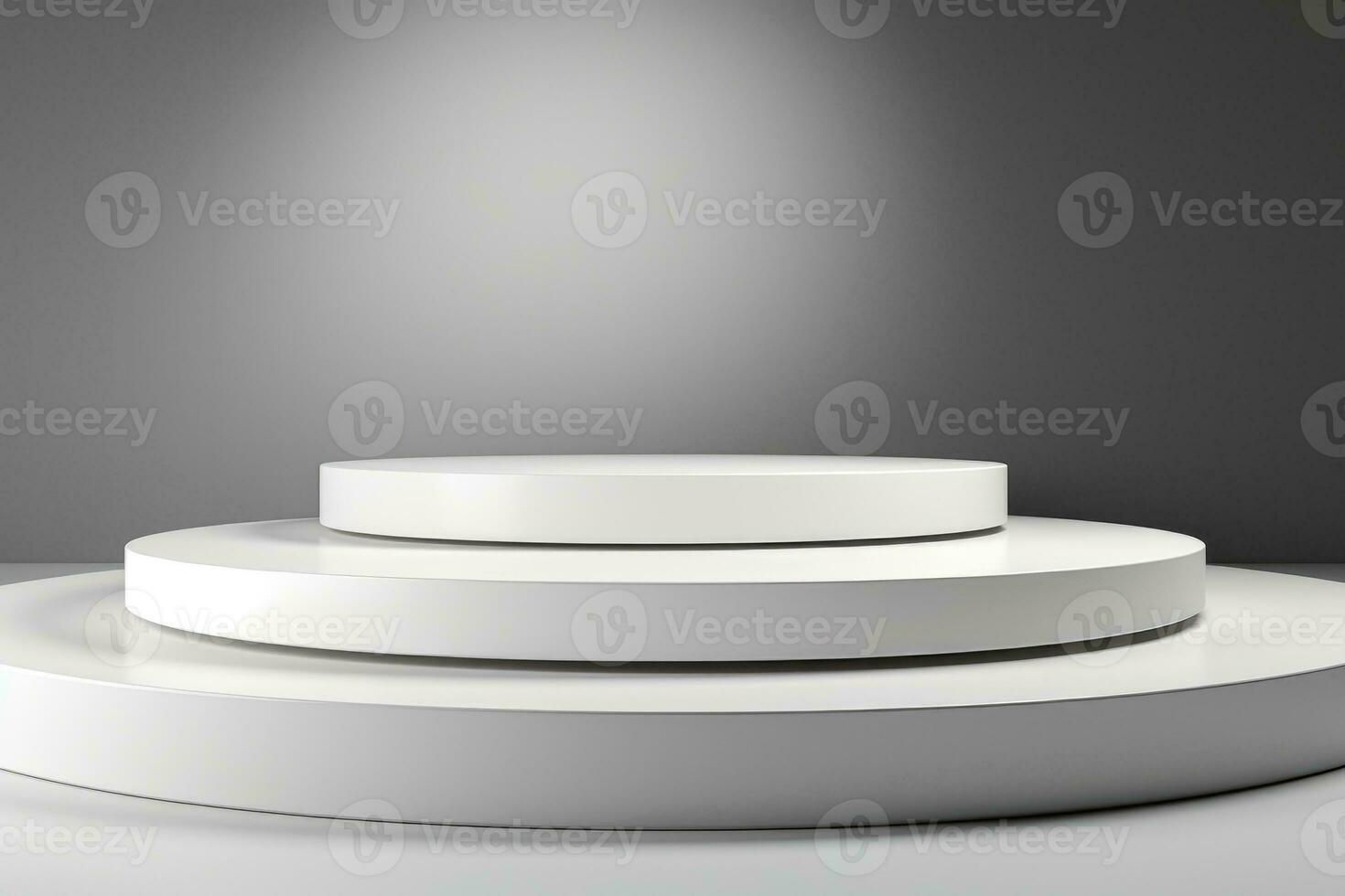 White podium and background for product presentation rendered in 3D photo