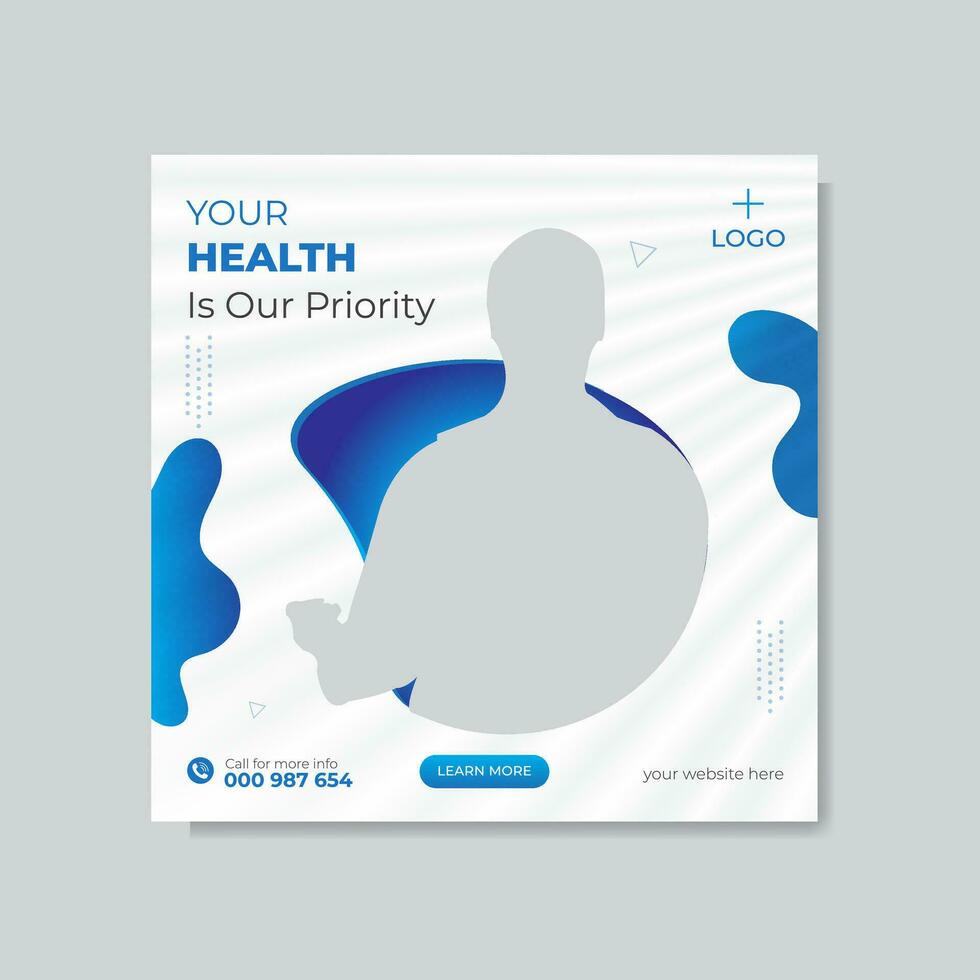 Healthcare social media post design vector