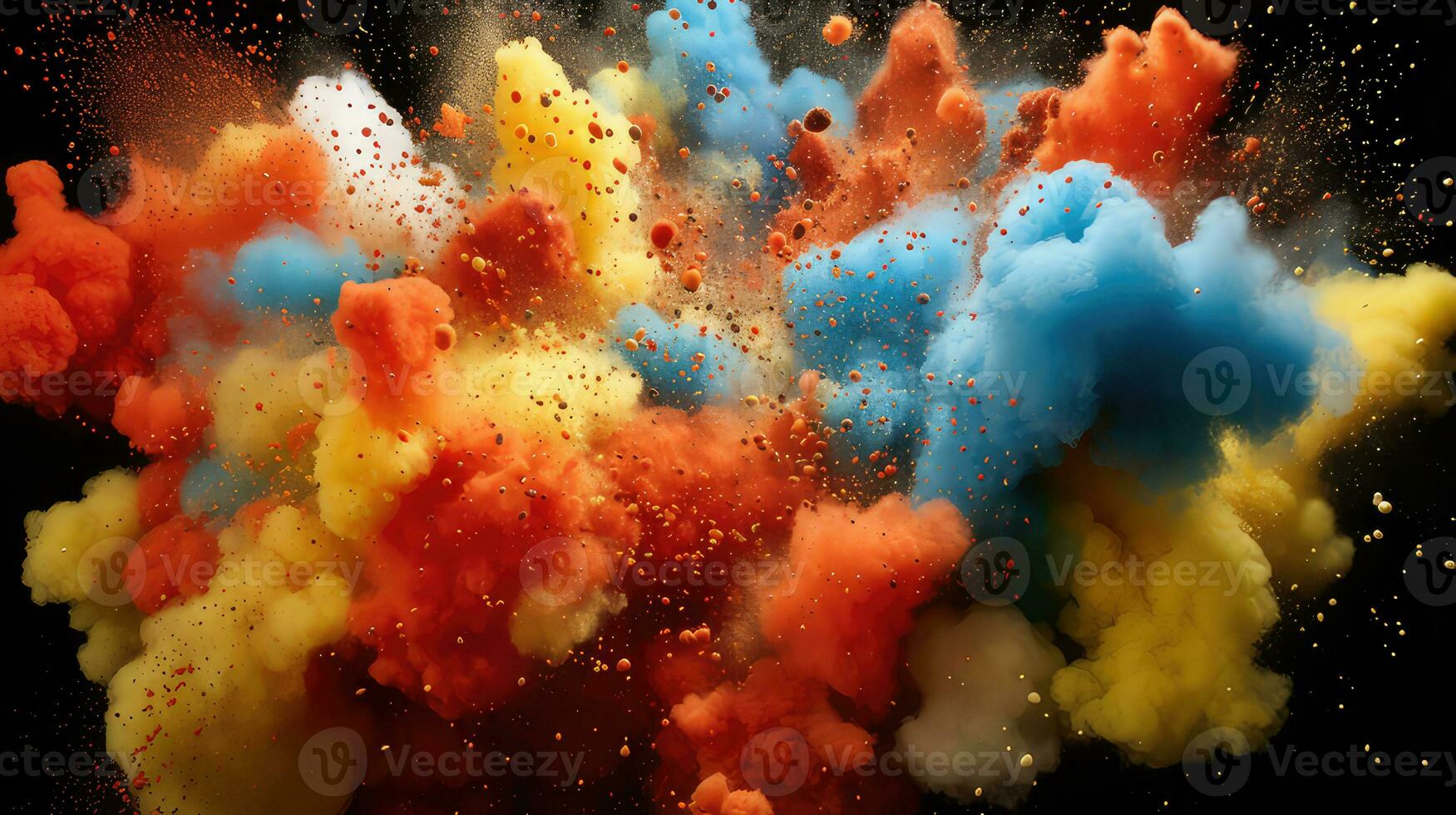 Color Explosion Vibrant Particles Abstract BG Generative AI photo