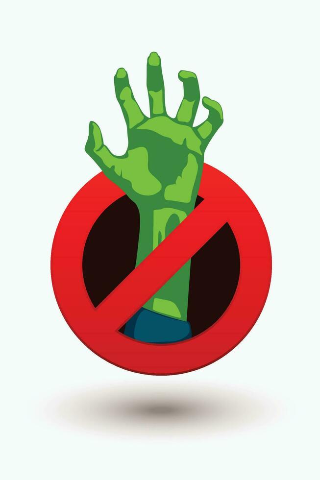 zombie hands sign vector