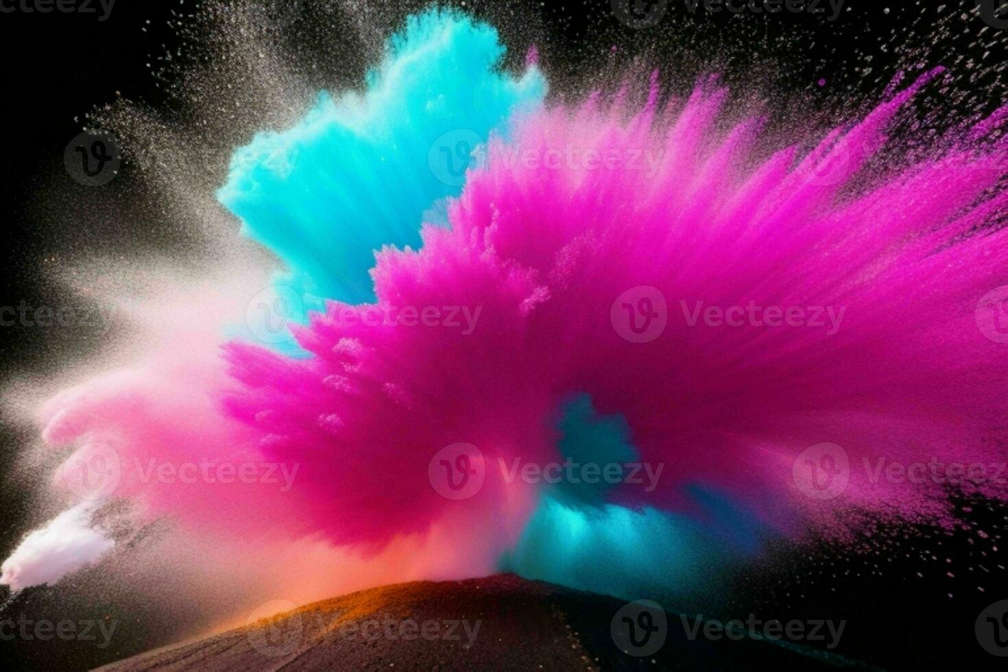 Abstract powder explosion background. AI Generative Pro Photo