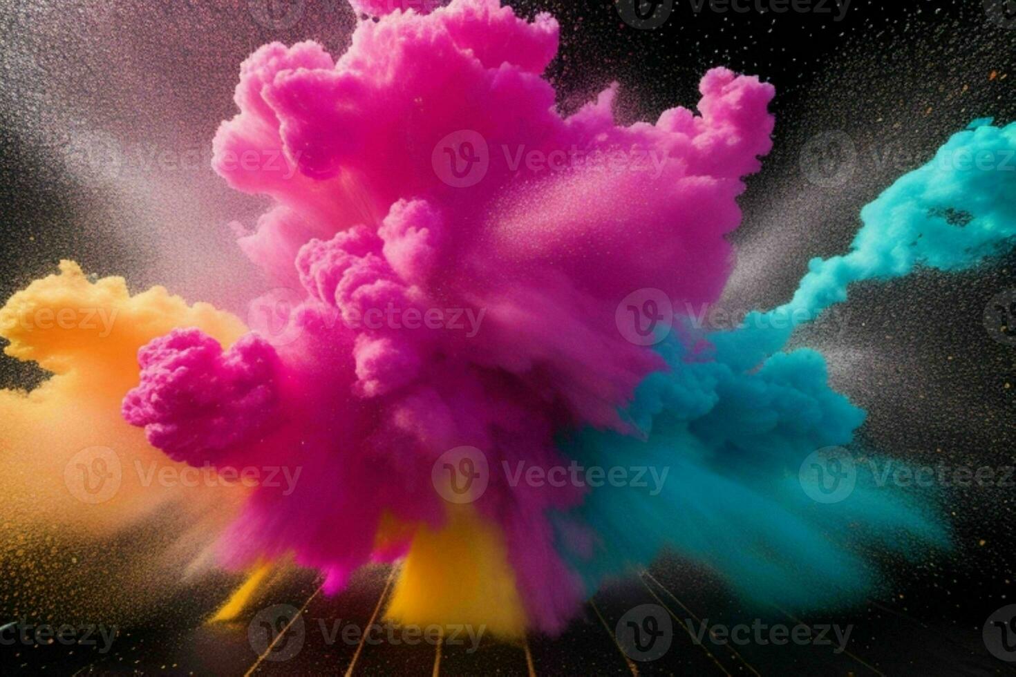 Abstract powder explosion background. AI Generative Pro Photo