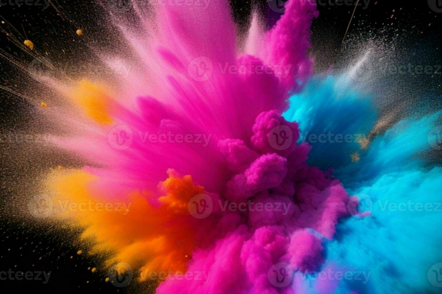 Abstract powder explosion background. AI Generative Pro Photo