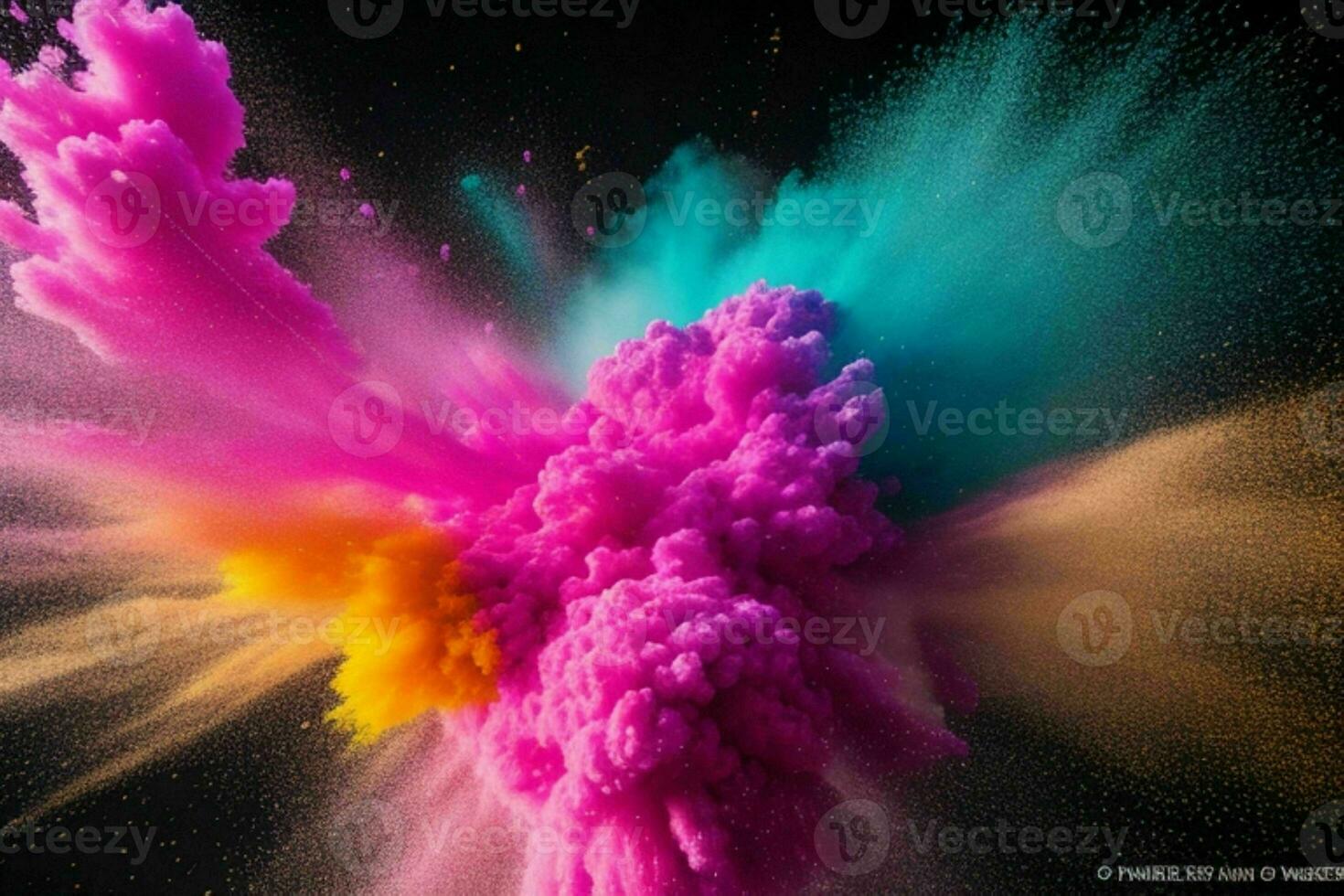 Abstract powder explosion background. AI Generative Pro Photo