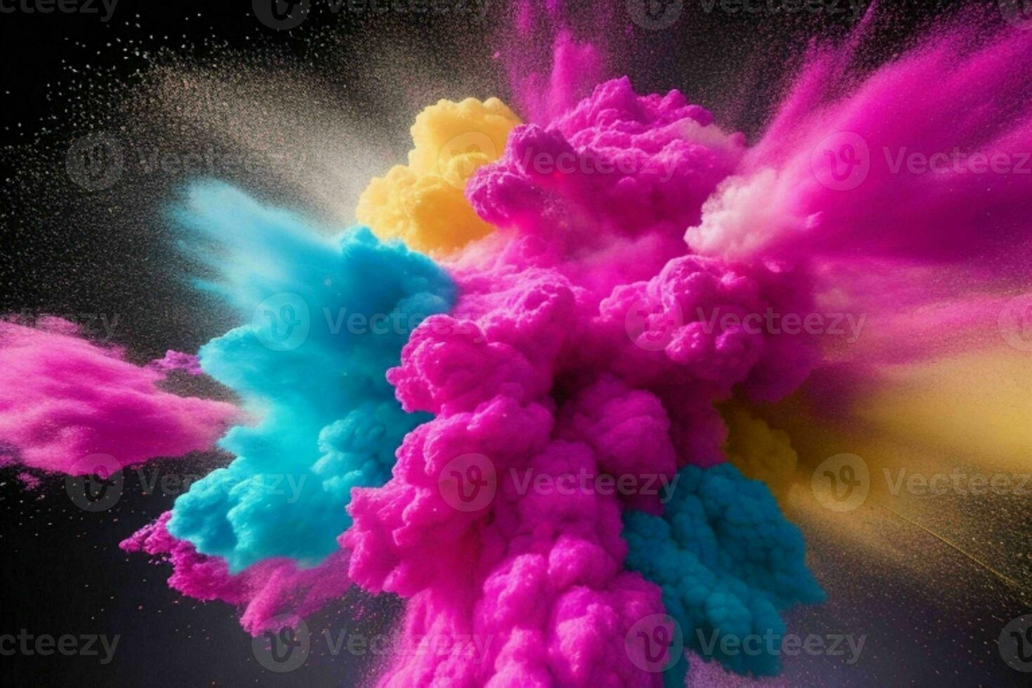 Abstract powder explosion background. AI Generative Pro Photo