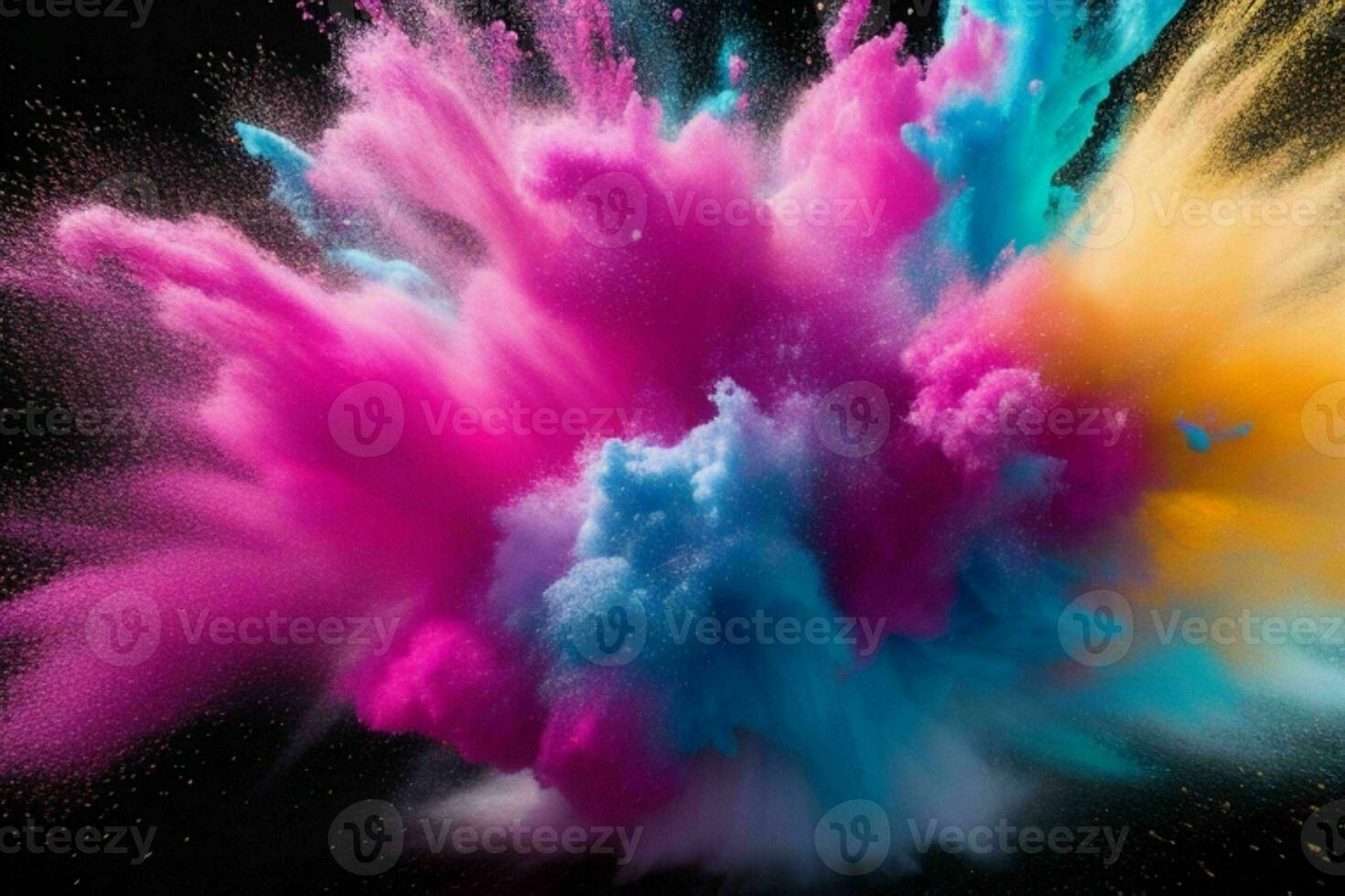 Abstract powder explosion background. AI Generative Pro Photo