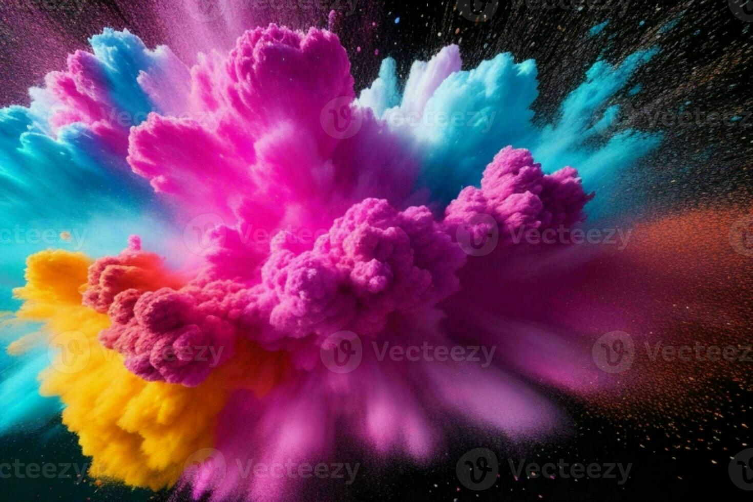 Abstract powder explosion background. AI Generative Pro Photo