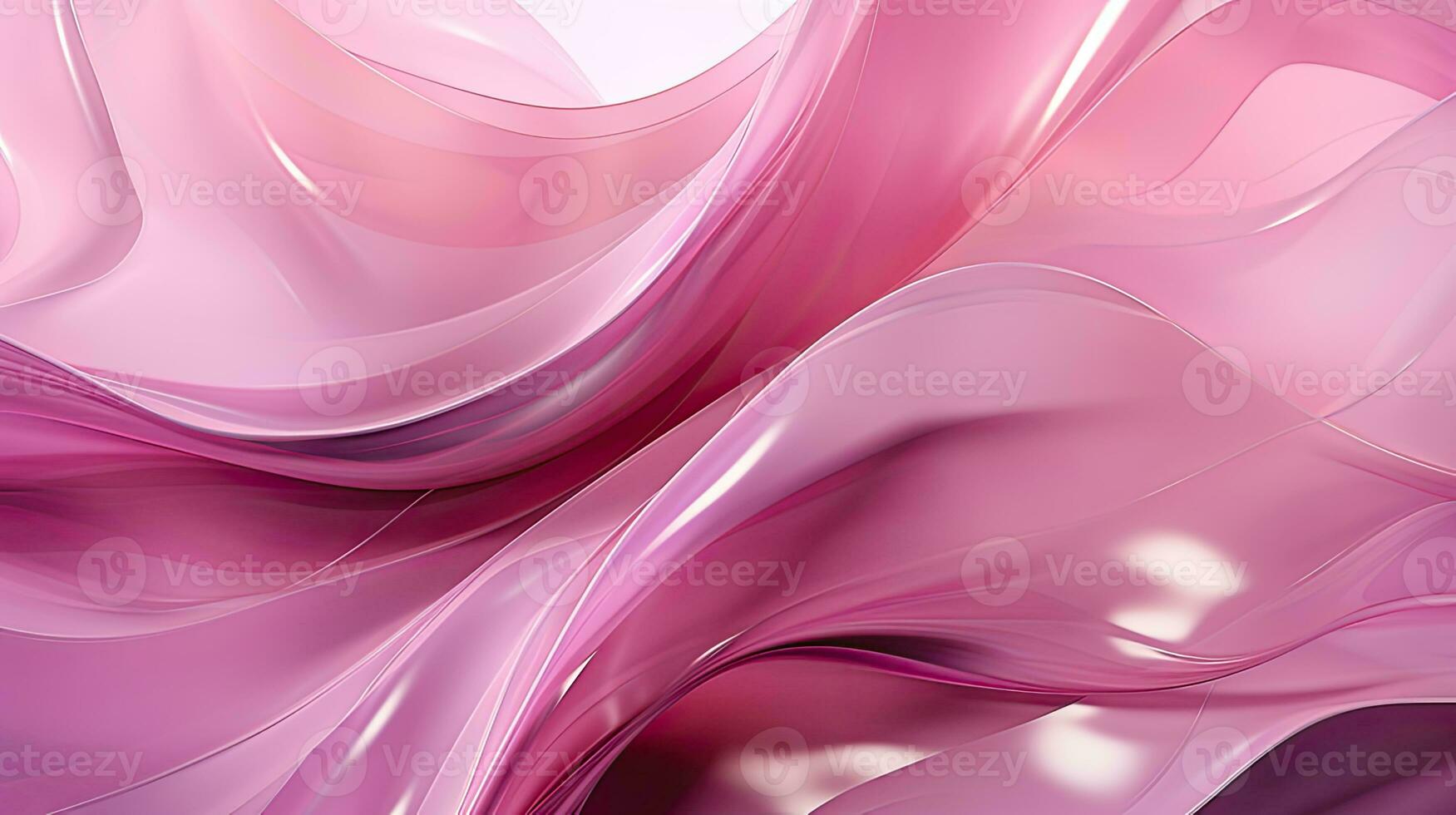 Smooth Pink Waves Dynamic Curves Elegant Abstract Generative AI photo