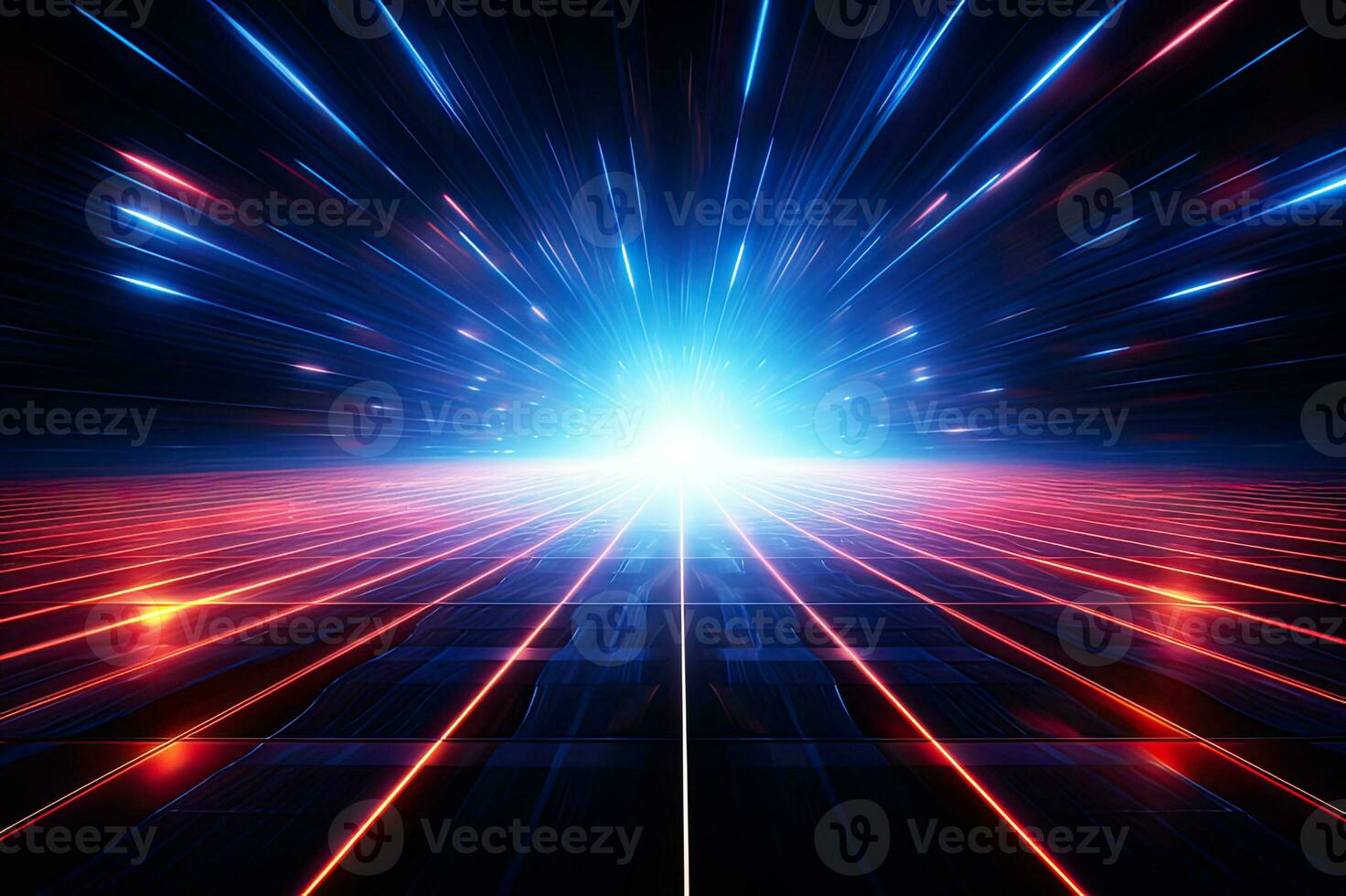 Abstract Geometry Dynamic Lines Radial Lighting Generative AI photo