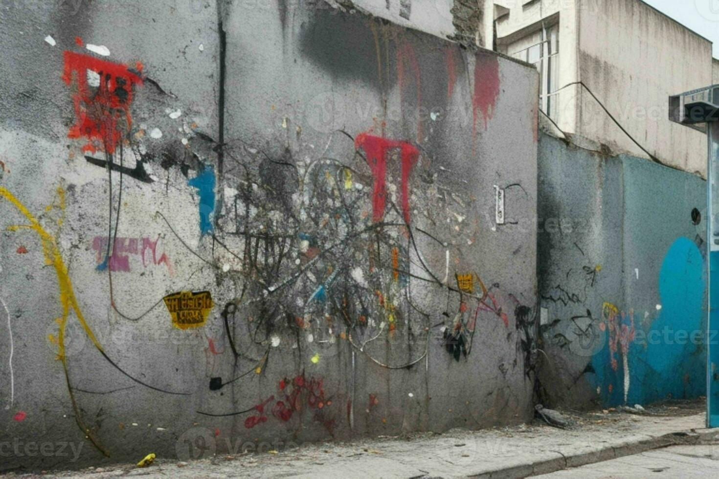 vibrante pintada mural en el pared antecedentes. ai generativo Pro foto