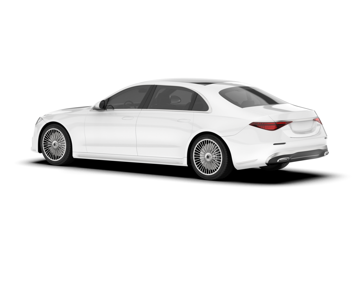 White luxury car isolated on transparent background. 3d rendering - illustration png