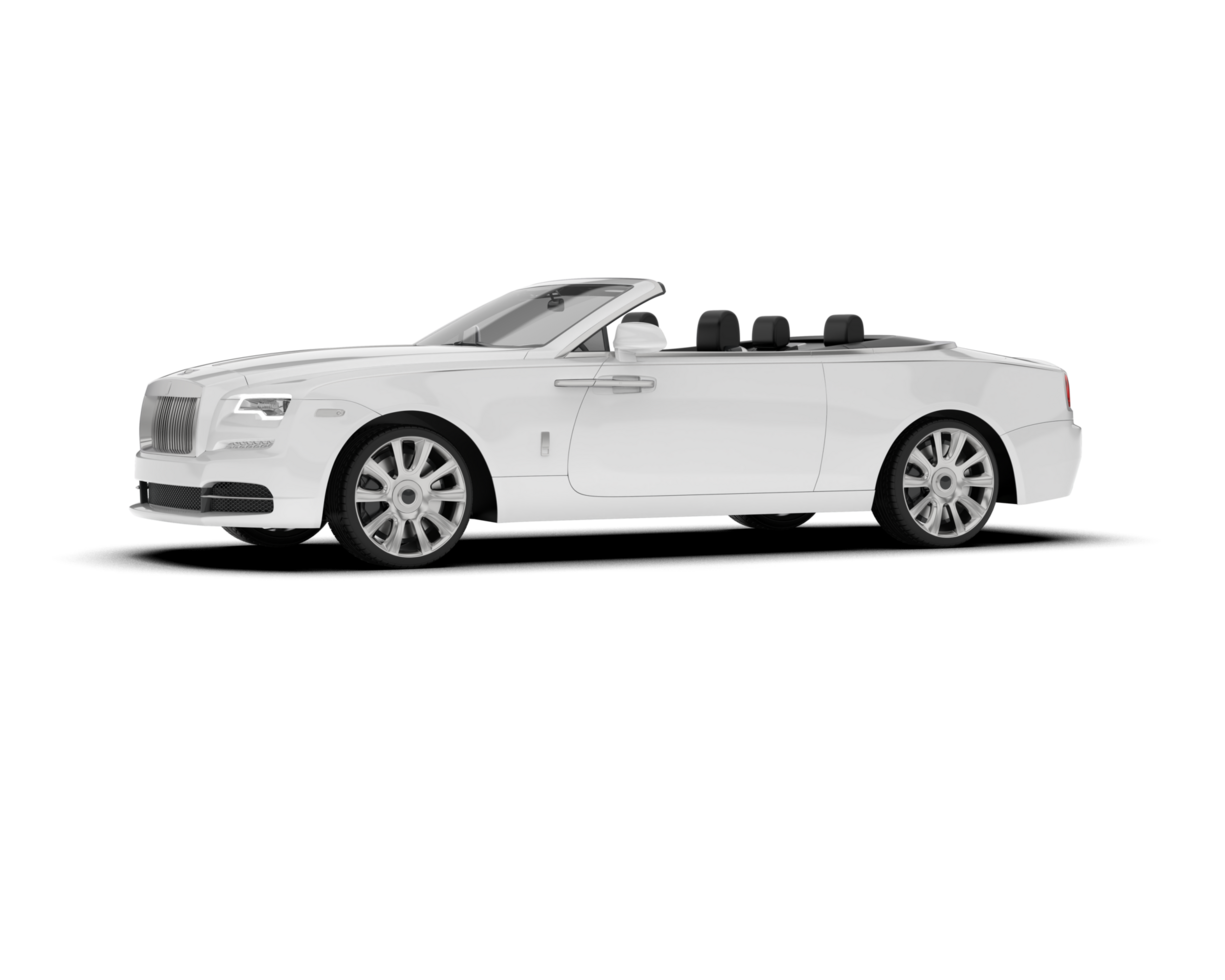 White luxury car isolated on transparent background. 3d rendering - illustration png