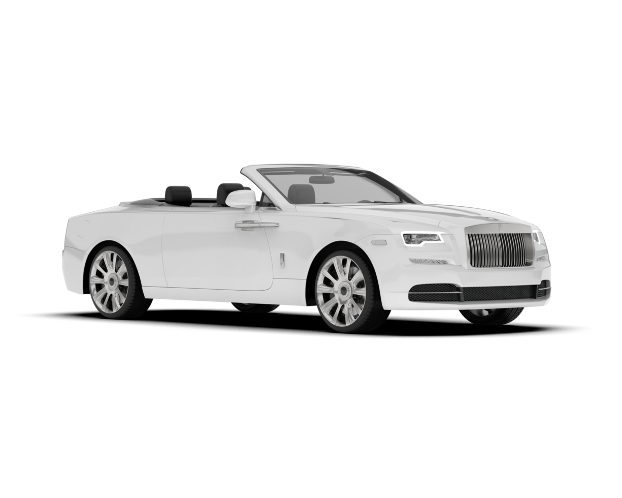 White luxury car isolated on transparent background. 3d rendering - illustration png