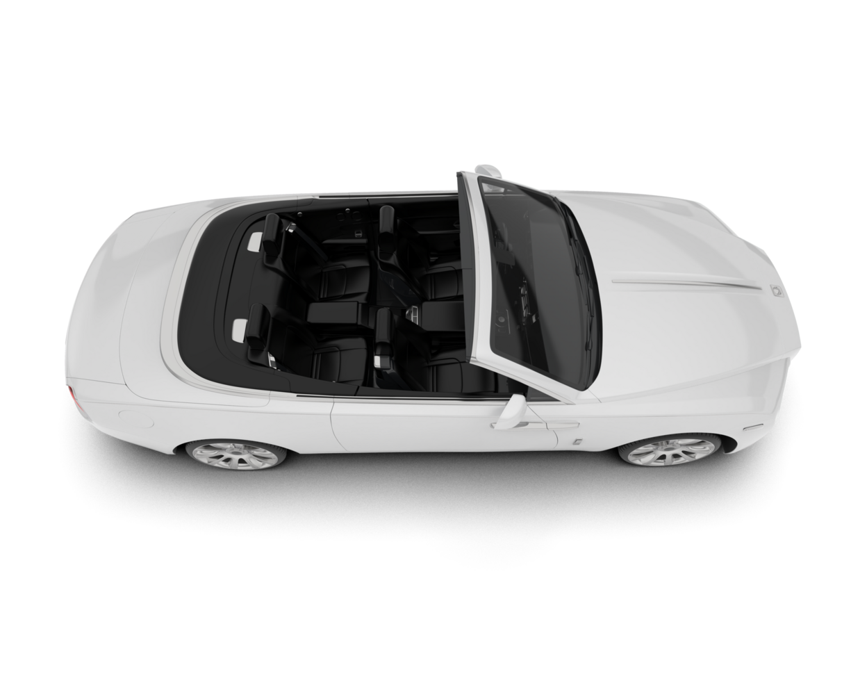 White luxury car isolated on transparent background. 3d rendering - illustration png