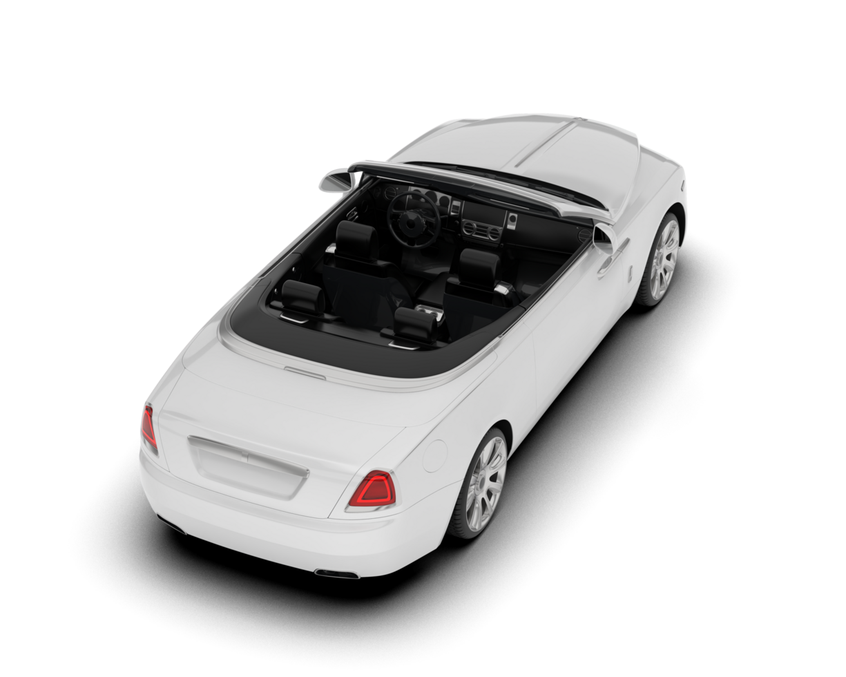 White luxury car isolated on transparent background. 3d rendering - illustration png