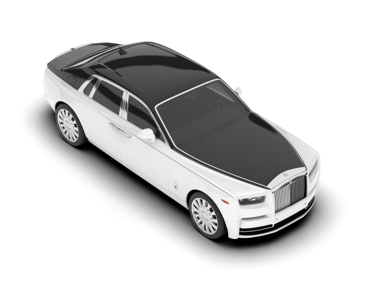 White luxury car isolated on transparent background. 3d rendering - illustration png