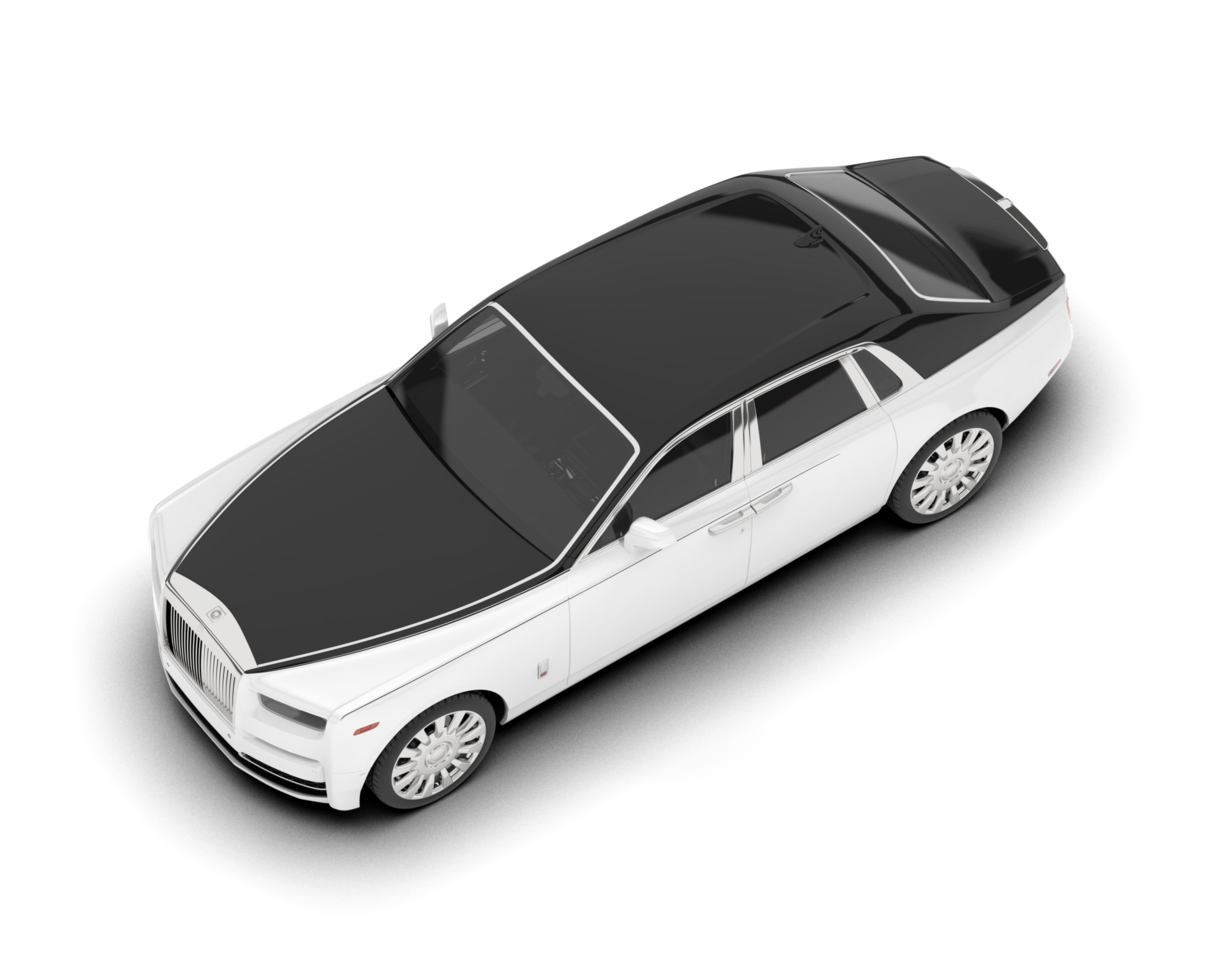 White luxury car isolated on transparent background. 3d rendering - illustration png