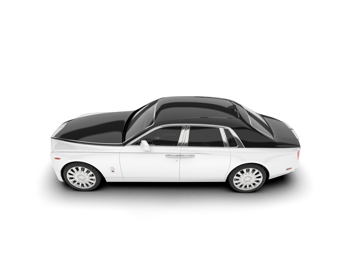 White luxury car isolated on transparent background. 3d rendering - illustration png