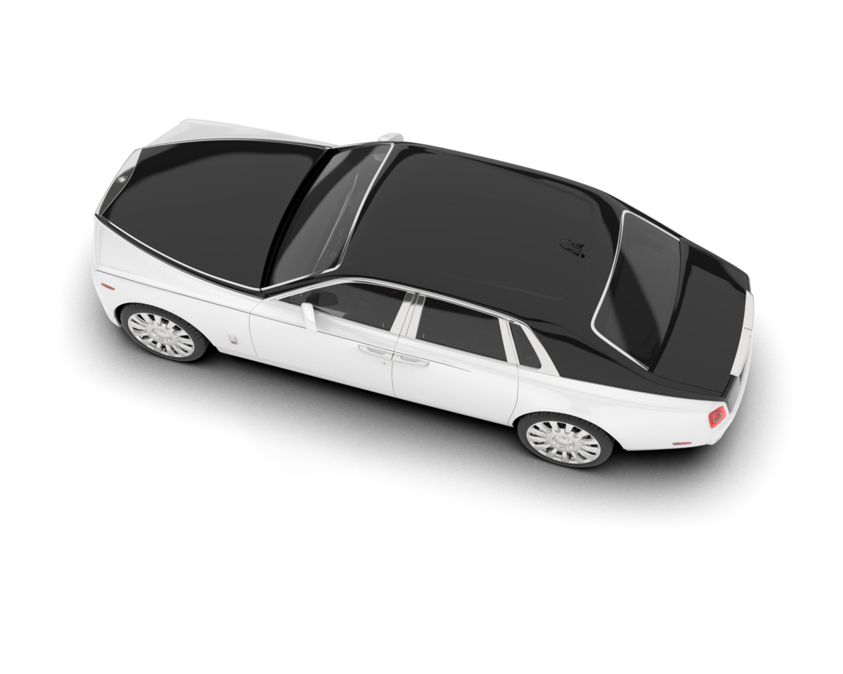 White luxury car isolated on transparent background. 3d rendering - illustration png