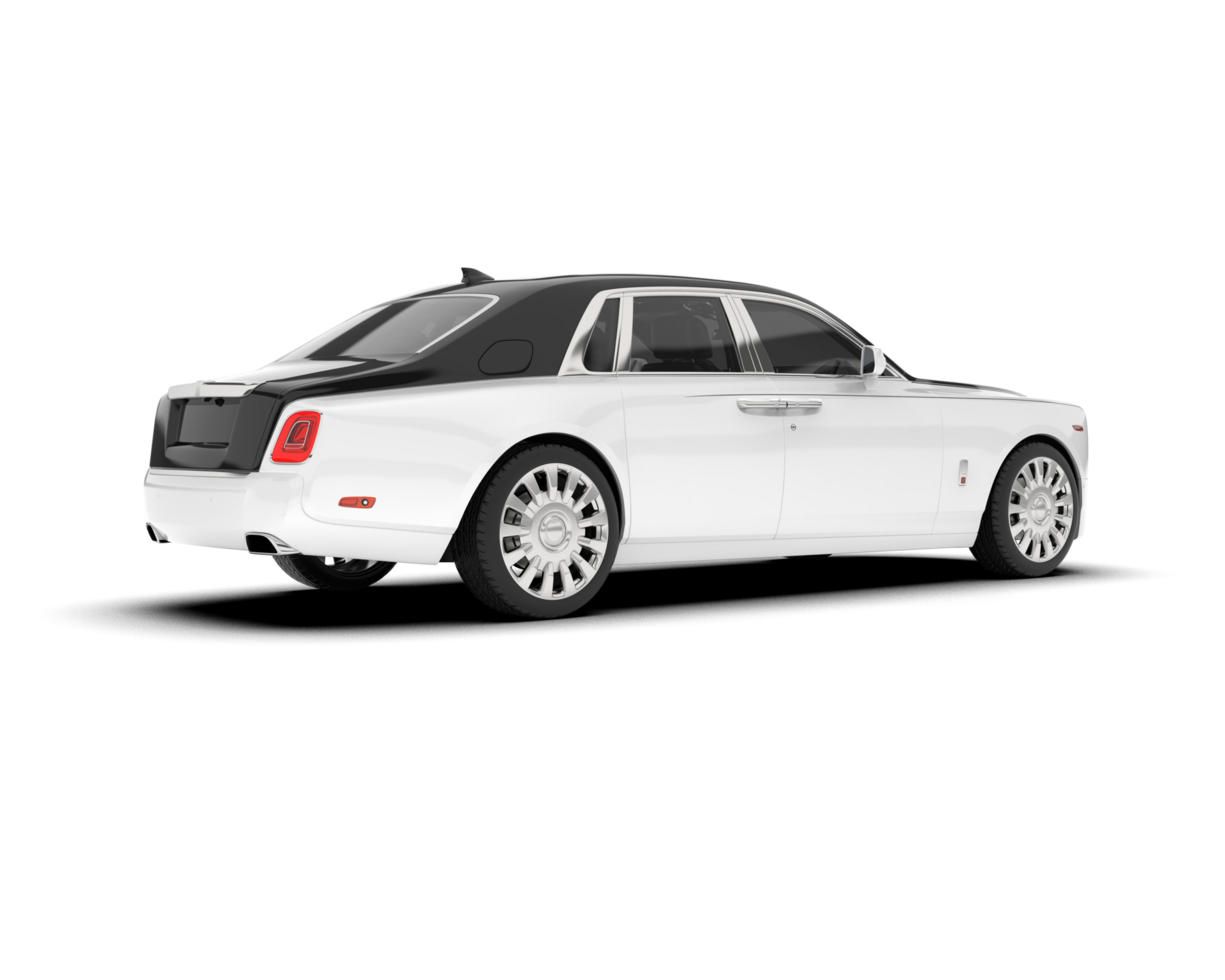 White luxury car isolated on transparent background. 3d rendering - illustration png