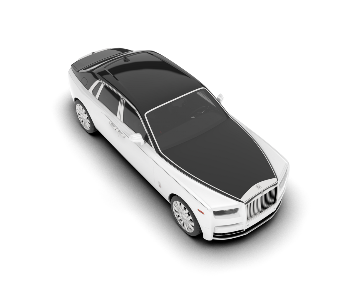 White luxury car isolated on transparent background. 3d rendering - illustration png
