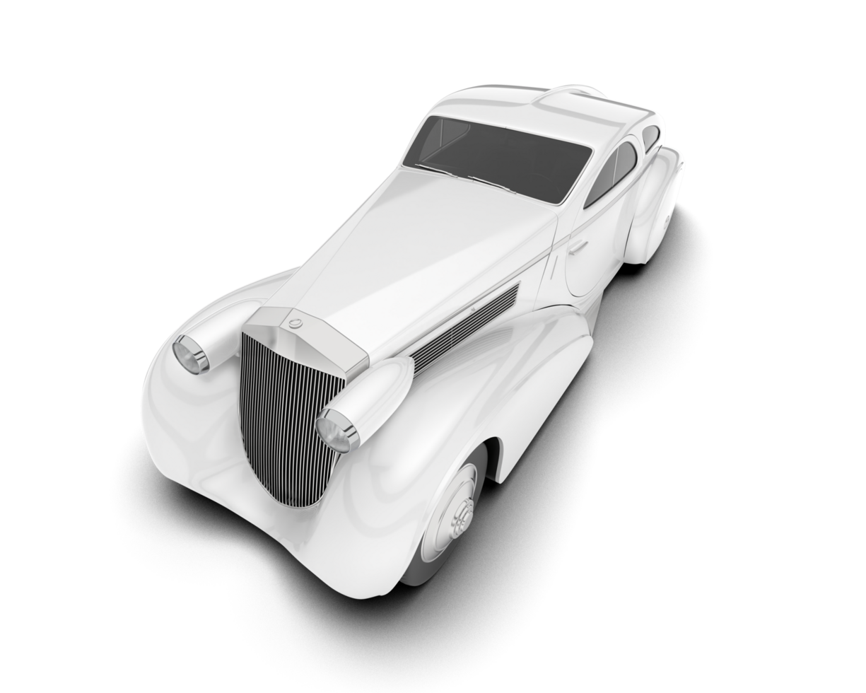 White luxury car isolated on transparent background. 3d rendering - illustration png