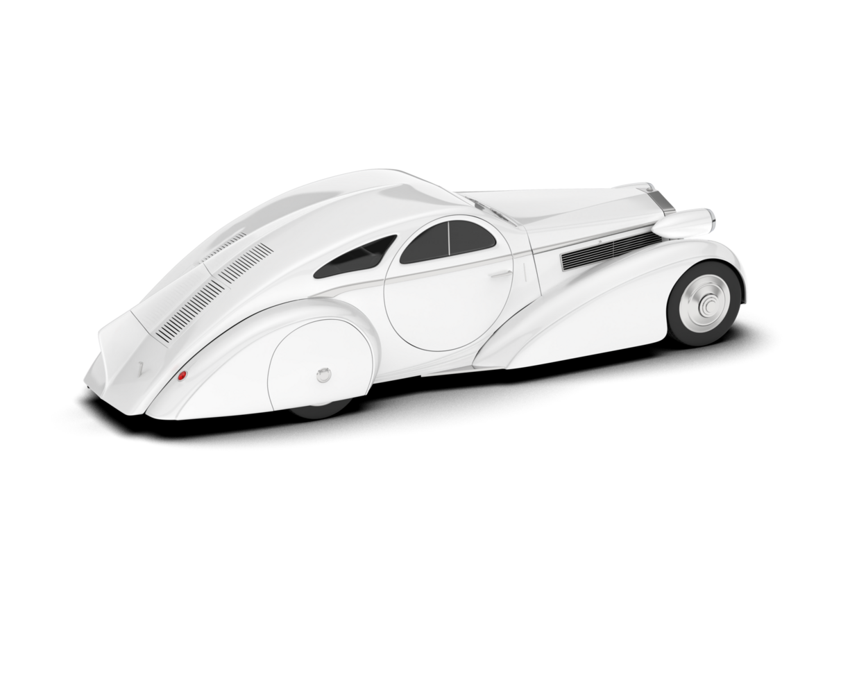 White luxury car isolated on transparent background. 3d rendering - illustration png