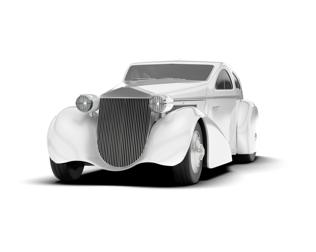 White luxury car isolated on transparent background. 3d rendering - illustration png
